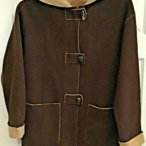 Ralph Lauren Women  Size M Brown Tan Duffel Hoodie